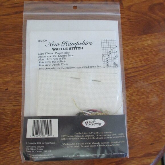 The Victoria Sampler Hearts of America New Hampshire Cross Stitch Kit HA #09 - Picture 2 of 2